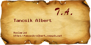 Tancsik Albert névjegykártya
