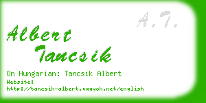 albert tancsik business card